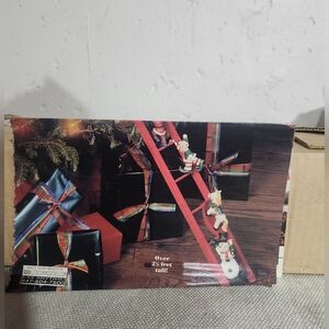 Santa Climbing Ladder Decoration - Red